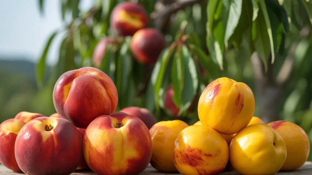 Comparacion del melocoton rojo con la nectarina