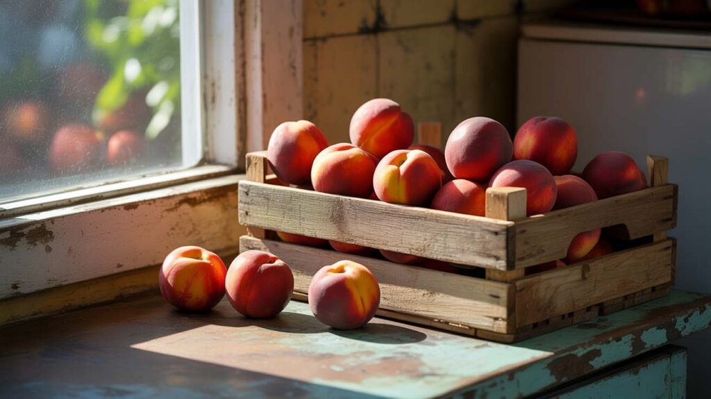Temporada y conservacion del melocoton rojo