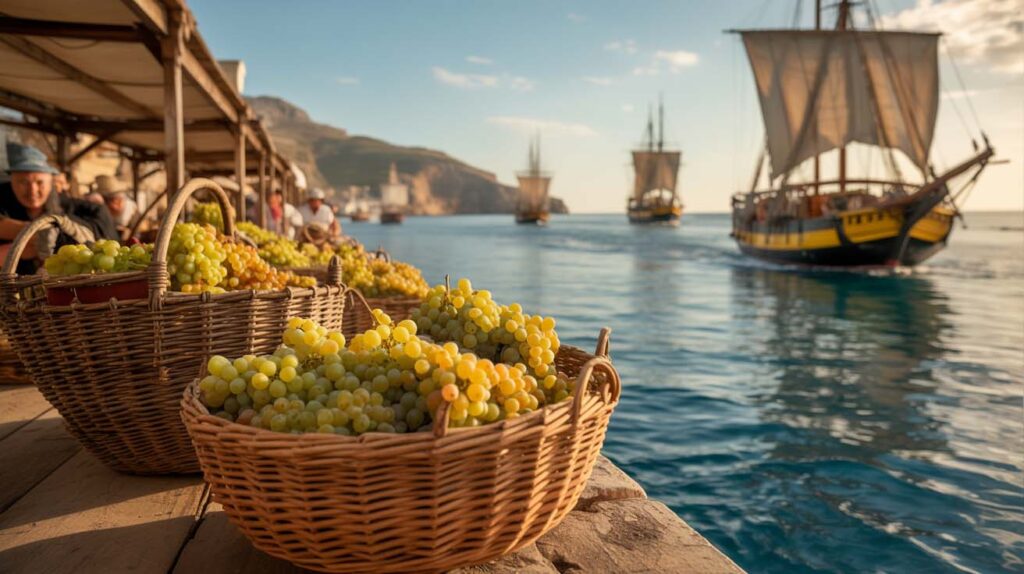 Historia remota y difusion por el Mediterraneo de las uvas moscatel