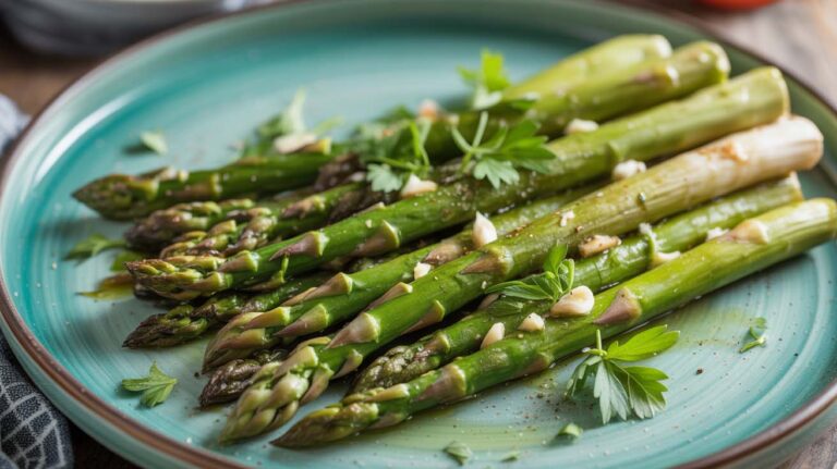 esparragos verdes a la plancha | con ajo y perejil